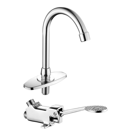 F-561 Hospital Hands Free Control Water Tap Brass Pedal Valve Foot Operated Faucet
